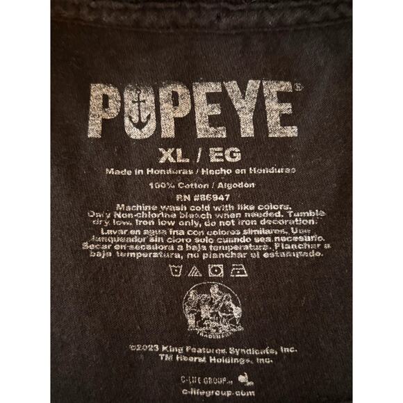 Popeye, Short Sleeve T-Shirt Black Popeye Graphic Multi Unisex XL - Picture 4 of 4